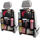 2 Pcs Backseat Car Organizer - Universal 23.4x16" Back Seat Car Organizer with 9 Large Pockets & Clear Tablet Holder, Made of Reliable Polyester with Long and Strong Straps - Easy to Attach & Clean