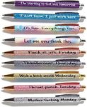 Funny Pens, 9 Pcs Funny Seven Days of The Week Pen Describing Mentality, Fun Ballpoint Pens Daily Pen Set, Weekday Vibes Glitter Pen Set, Gift for Colleagues, Friends Who Love to Write Diary (A)