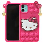 MONEHOYSY Cartoon Case for iPhone 8/7/6/SE 2020, Fashion Cute 3D Cute Kitty Kawaii Soft Silicone Animal Protective Gel Shockproof Gel Back Cover for Kids Women Girls Boys (8/7/6/SE 2020, Hot Pink)