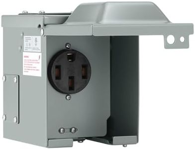 LENZ 50 Amp 125/250V NEMA 14-50 Power Outlet Box, Outdoor Weatherproof Lockable Receptacle, ETL Certified, for EVs, RVs, Campers, Trailers, Motorhomes, and Home Use