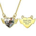 PROSTEEL Custom Picture Necklaces Photo Locket Gold Heart Necklaces Custom Name Chain