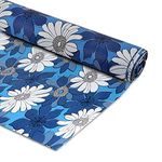 Amazon Brand - Solimo PVC Wardrobe and Kitchen Cupboard cum Shelf Mat Liner, Floral, 10 Meters, Blue, Polyvinyl Chloride