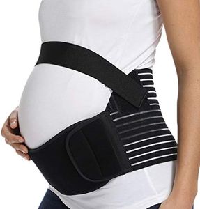 CROSS1946 Maternity Belt,Pregnancy Support,Abdomen Support Belly Band for Reducing Back/Waist Discomfort,Hip discomfort,Fully Adjustable and Comfortable,Black,Large
