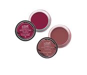 Love Earth Lip Tint & Cheek Tint Multipot Combo (Ruby Pink & Raspberry Pink) with Richness of Jojoba Oil and Vitamin E for Lips, Eyelids and Cheeks