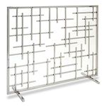 PILGRIM HOME AND HEARTH 18267 Contemporary Fireplace Summer Screen, Polished Nickel