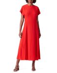 Tommy Hilfiger Women's Viscose Crepe SS Maxi Dress Fierce Red 46