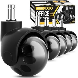 AGPTEK 2" Office Chair Ball Caster Wheels Heavy Duty Replacement Casters for Hardwood Floor Carpet Mats 7/16" x 7/8" (11 x 22 millimeters) Set of 5