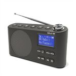 DAB/DAB+ & FM Portable Digital Radio | Bluetooth | Rechargeable Battery | Dual Alarms & Sleep Timer | Perfect for Home, Office or Outdoors | AZATOM Solo B1 (Black)
