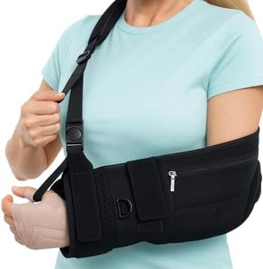 Vive Medical Arm Sling for Shoulder Injury (Left or Right)- Shoulder Immobilizer for Broken Arm, Rotator Cuff, Elbow, Clavicle - Support Holder Brace For Men & Women- Adjustable Strap, Side Pocket (Black)