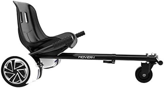 Hover-1 Kart Buggy Hoverboard Attachment | Compatible with Most 6.5" & 8" Electric Hoverboards, Hand-Operated Rear Wheel Control, Adjustable Frame & Straps, Easy Assembly & Install Hoverboard Go Kart