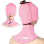 ComfiTECH Cold Cap & Neck Ice Pack Wrap Gel, Head Ice Pack & Cervical Ice Pack for Neck, Care Package for Head & Neck (Pink)