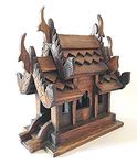 GABUR SanPraPhum Thai Handmade Spirit House Teak Wood Decoration Garden, Brown