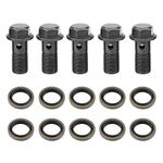 Banjo Bolts Brake Line Fittings Adapter, 5pcs Motorcycle Banjo Bolts & Washers for Brake Caliper Master Cylinder(M10×1mm)