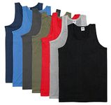 Men's Pack of 6 Assorted Vests Plain Tank Top Vest Cotton Undershirt (Assorted, UK-Medium)