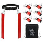 Gameday 6 Player Pop Flag Football Set-Complete w/Flags, Belts and carry Backpack, Red, One Size