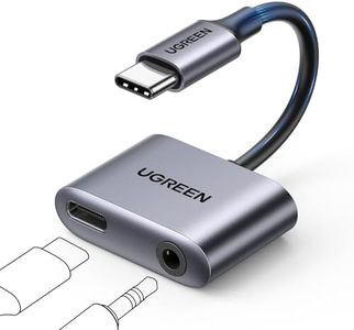 UGREEN USB C to 3.5mm Headphone and Charger Adapter 2 in 1 Type C to Aux Audio Jack with PD 60W Fast Charging Dongle for Headphone Earbud Compatible with Samsung S23 Ultra Note 20 Pixel 5 iPad Pro Air