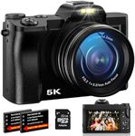 5K Digital Camera WiFi Autofocus Vlogging Camera for YouTube 48MP Camera for Photography and Video, 3.5" Screen Travel Camera with UV Filter, Anti-Shake,16X Digital Zoom,32GB SD Card,2 Batteries