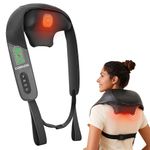 Snailax 4D Cordless Shiatsu Neck Massager, Deep-Kneading Shoulder/Back Massage with Graphene Heat, Gift for Mom/Dad, Rechargeable Home/Office Relief