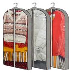 40" Garment Bags, Clear Suits Covers with 4" Gussetes for Hanging Clothes Closet Storage Travel, Plastic Protector for Coat, Jacket, Sweater, Shirts, 3 Packs