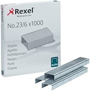 Rexel Tacker No.23 Staples, 6 mm Leg Length (Box of 1000)