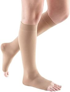 mediven Comfort for Women, 15-20 mmHg – Open Toe, Knee High Compression Stockings, Semi-Transparent Hosiery, V-Standard, Natural