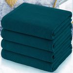 Bath Towels Set of 4, Large 30" x 56" - 100% Cotton | Thick | Light Weight | Soft | Absorb | Quick Dry, Bath Towels Sets for Bathroom, Luxury Towel Gift Set, Turquoise