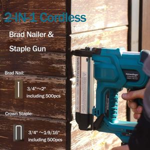 18 Gauge Cordless Nail & Staple Gun for Makita 18V – 2-in-1 Electric Nailer for Upholstery & Woodworking, Tool Only