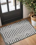 DEXI Front Door Mats for Entryway, Non Slip Washable Entry Doormat, Absorbent Resist Dirt Inside Floor Mat, Low-Profile Entrance Mat, 24"X36", Grey