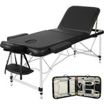 YAHEETECH Aci Massage Table 3 Folding Portable Spa Bed Adjustable Aluminium Salon Bed Face Cradle Table