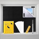 CyanCloud Blackout Blind 145 x 300cm 420D Black Out Fabric Portable Blackout Blinds Easy Stick On Window for Home Office Nursery Bedroom Car No Drill Travel Blackout Blind