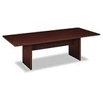 Basyx by HON Rectangular Conference Table with Slab Base -Rectangle -96"x48"x29.5" -Mahogany