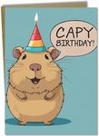 Katie Doodle - Super Cute, Capybara Birthday Cards for Kids, (Handmade in USA), Capybara Birthday Card, Capybara Stuffed Animal Plush, Capybara Gifts, Capybara Birthday Decorations (Pop-Art)