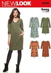 New Look Size A 10 - 12 - 14 - 16 - 18 - 20 - 22 "Easy Just 4 Knits" Sewing Pattern 6298 Misses' Knit Dress, Multi-Colour