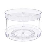 Amazon Basics Clear 2-Tier Lazy Susan Turntable Organiser, 30.5 cm