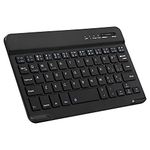 Slim Bluetooth Keyboard Portable Mini Wireless Keyboard Rechargeable for Tablet iPad iPhone Apple Phone Smartphone Laptop iOS Android Windows (7 inch Black)