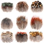 MWOOT 9 Styles Assorted Craft Feathers (180Pcs), Natural Chicken Feathers for DIY Earring Wings Dream Catcher Crafts Activities Project Wedding Party Home Decoration