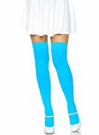 Leg Avenue Women's Over The Knee Thigh Highs Hosiery, Neon Blue, One Size