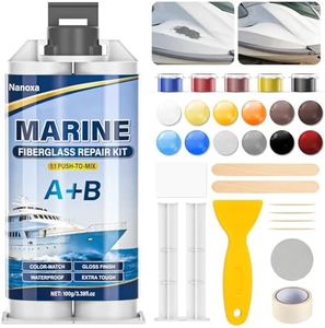 Nanoxa Marine Fiberglass Repair Kit, Gel Coat Repair Kit for Boats with Color Match, Fiberglass Boat Repair Kit, Weather-Resistant Epoxy Filler for Boats Fix Deep Cracks, Chips, Holes & Scratches