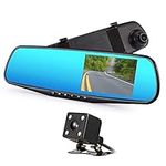 LT2CP M301 Dash Cam Mirror Dash Camera Front and Rear 1080P Full HD Video Car Driving Recorder Wide-Angle Dual Lens Dashboard Camera DVR with G-Sensor, Loop Recording Parking Mode Motion Detection