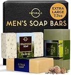 Bar Soap for Men - 3-Pcs Mens Soap Bar - Natural Soap - Mens Bar Soap - Body Soap Bars - Men Soap - Natural Soap for Men - Organic Men's Soap Bars - Exfoliating Soap Bar - Citrus, Olive & Cedarwood