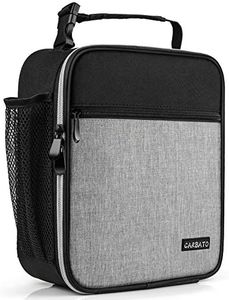 CARBATO Lunch Bag, Durable Insulated Lunch Box Reusable Adults Tote Bag Lunch Bag for Men, Women, Adults (Black Gray)