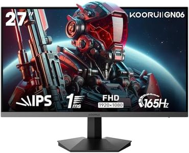 KOORUI 27 Inch FHD Gaming Monitor 165 Hz, IPS, 1ms, DCI-P3 90% Color Gamut, Adaptive Sync, (1920x1080P, HDMI, DisplayPort) Black