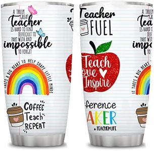 ATHAND Rainbow Glitter Teacher Gift 20 oz Insulated Tumblers with Lid Stainless Steel Vacuum Tumbler Travel Coffee Mugs Best Teacher's Day Gift