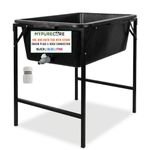 MYPURECORE 90L Dog Bath Tub with Stand – Raised Pet Bath Pool with Drain Plug & Hose Connector – Foldable Metal Frame for Indoor & Outdoor Use (Black)