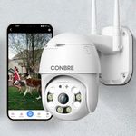 Conbre UltraXR 2MP Outdoor Smart WiFi Wireless IP CCTV Security Camera | Colored Night Vision | 2-Way Audio | Motion Track | Cruise Mode | Support 128 GB Micro SD Card Slot