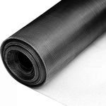 fowong 304 Stainless Steel Woven Wire Mesh, Window Screen Mesh 47"x10Ft for Screen Replacement, Attic Air Vent Cover, Chicken Pet Cages, Flexible 20x22 Metal Mesh Roll, Easy to Cut and Install, Black