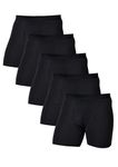 Comfneat Men's Boxer Briefs Stretchy Comfy Underwear Cotton Spandex Tag Free (5-Pack) (Black 5-Pack, L)