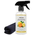 CLARK’S Natural Cutting Board Spray Cleaner with Microfiber Cloth for Wood Countertop – Pure Ingredients Filtered Water, Distilled Vinegar, Castile Soap, Lemon & Orange Citrus Oil Extracts, 12oz