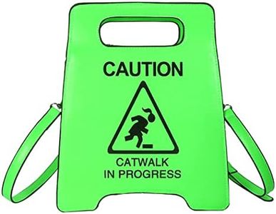 Caution Stop Sign Catwalk in Progress Funny Purse Messenger Bag Shoulder Crossbody Bag for Women, Green, One Size