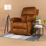 Wakefit Recliner Chair | 3 Years Warranty | Recliner Sofa, Recliner Sofa Set for Living Room, Recliner Sofa 1 Seater, Diwali Gifts, Single Seater Manual - Stargazer (Velvet Fabric, Amber)